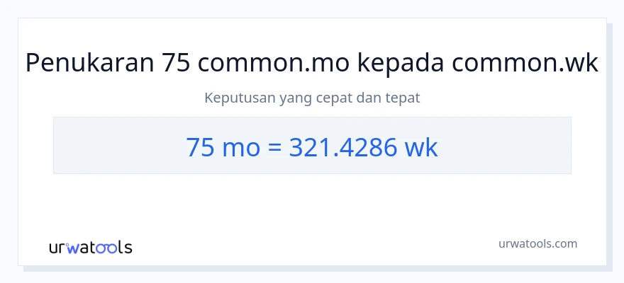 75 Months to Weeks conversion