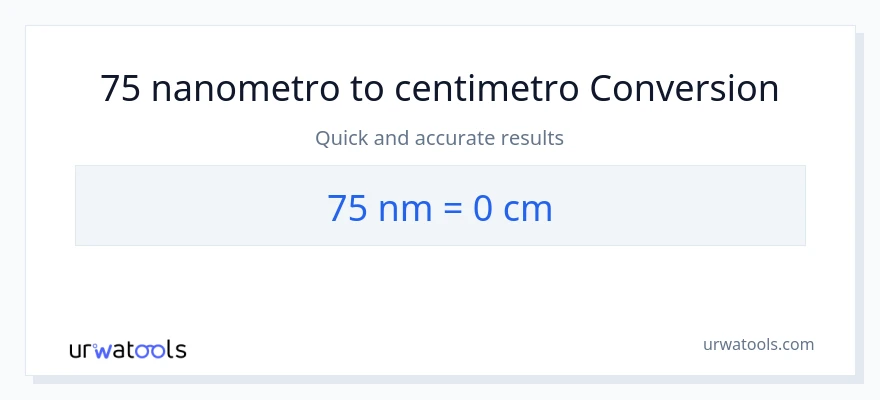 Conversione da 75 nanometri a Centimetri