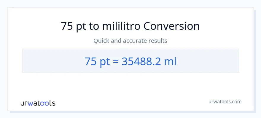 75 Pints patungong mga mililitro na conversion