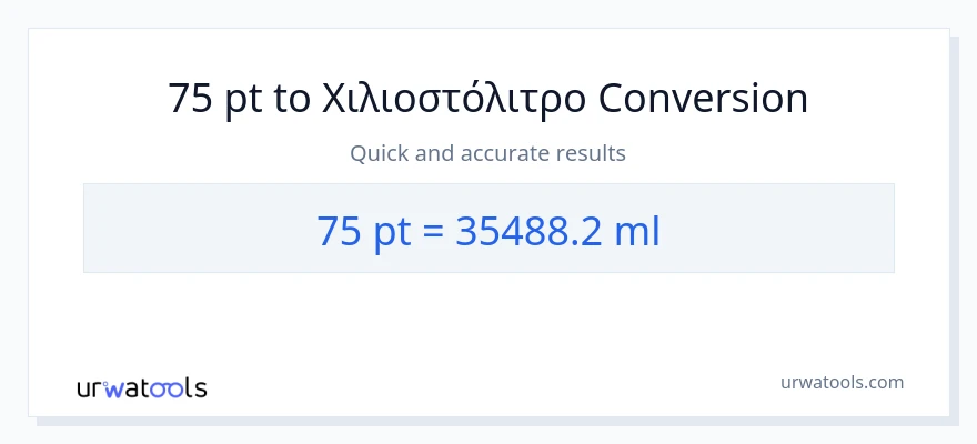 Μετατροπή 75 Pints σε χιλιοστόλιτρα