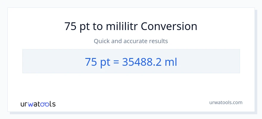 Konwersja 75 Pints do mililitry