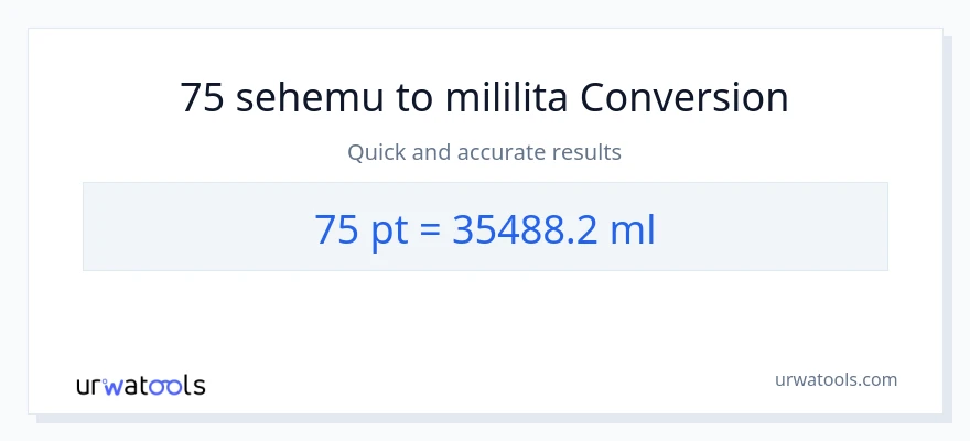 Ubadilishaji wa 75 Pints hadi mililita