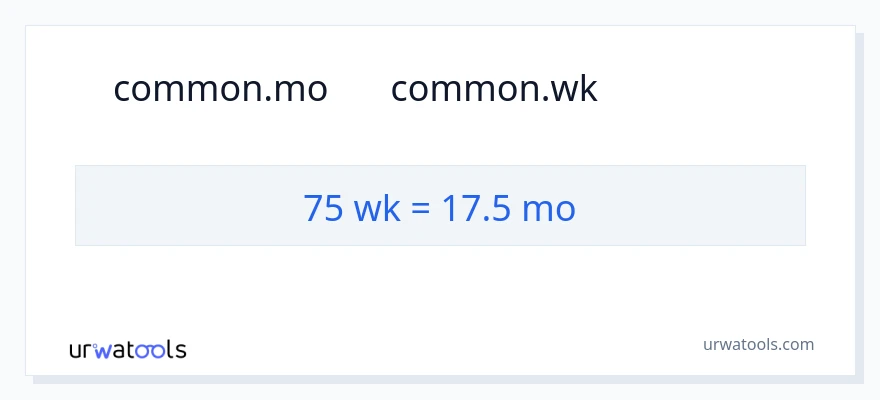 تبدیل 75 هفته‌ها به ماه‌ها