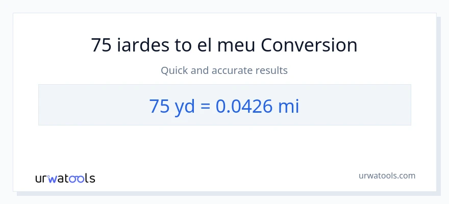 Conversió de 75 iardes a milles