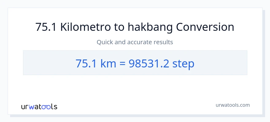75.1 Kilometro patungong mga hakbang na conversion