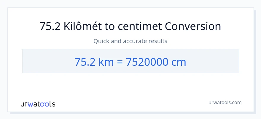 Chuyển đổi 75.2 Kilômét sang Centimet