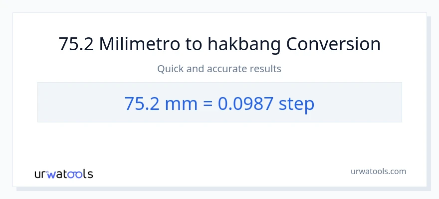 75.2 milimetro patungong mga hakbang na conversion