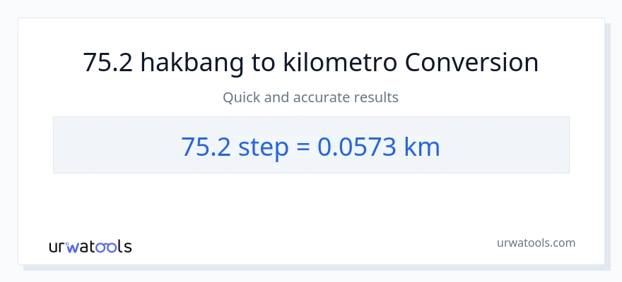 75.2 mga hakbang patungong Kilometro na conversion