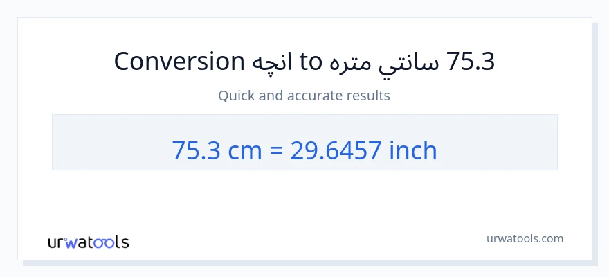 75.3 سانتي متره ته انچه بدلون