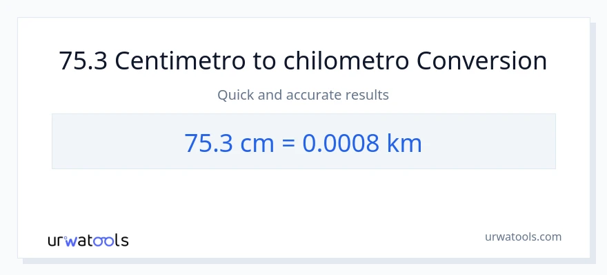 Conversione da 75.3 Centimetri a chilometri