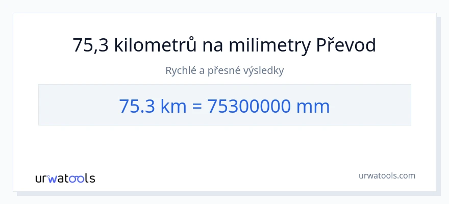 Konverze z kilometry na milimetry: 75.3