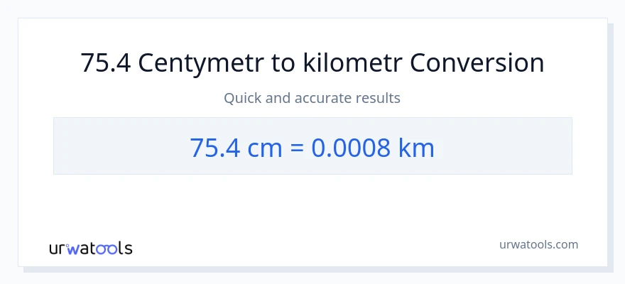 Konwersja 75.4 Centymetry do Kilometry