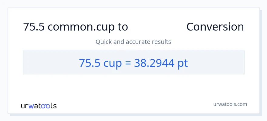 75.5 കപ്പുകൾ ൽ നിന്ന് Pints ലേക്ക് പരിവർത്തനം