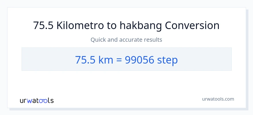 75.5 Kilometro patungong mga hakbang na conversion