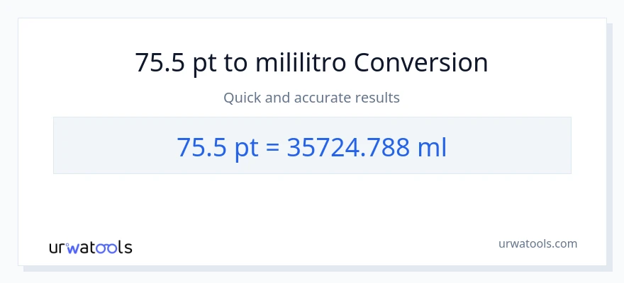 75.5 Pints patungong mga mililitro na conversion