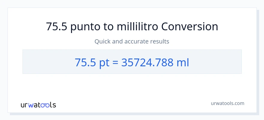 Conversione da 75.5 Pints a millilitri