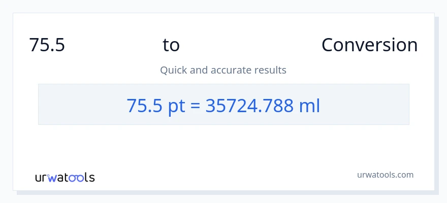 75.5 Pints ൽ നിന്ന് മില്ലിലിറ്റർ ലേക്ക് പരിവർത്തനം