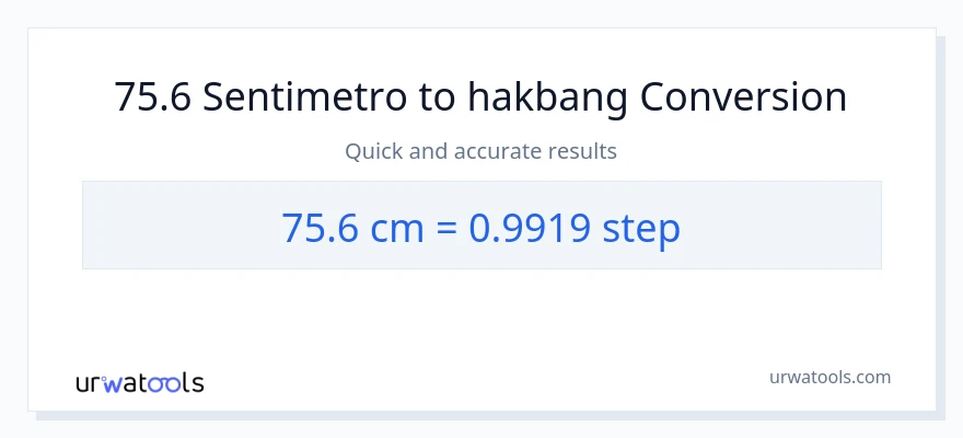 75.6 Mga Sentimetro patungong mga hakbang na conversion