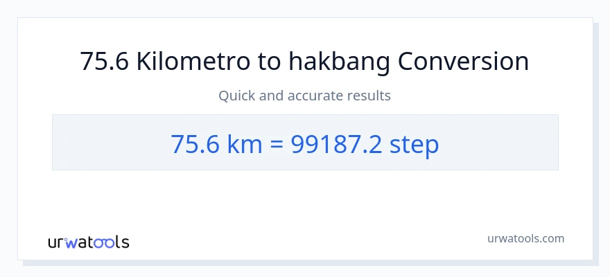 75.6 Kilometro patungong mga hakbang na conversion