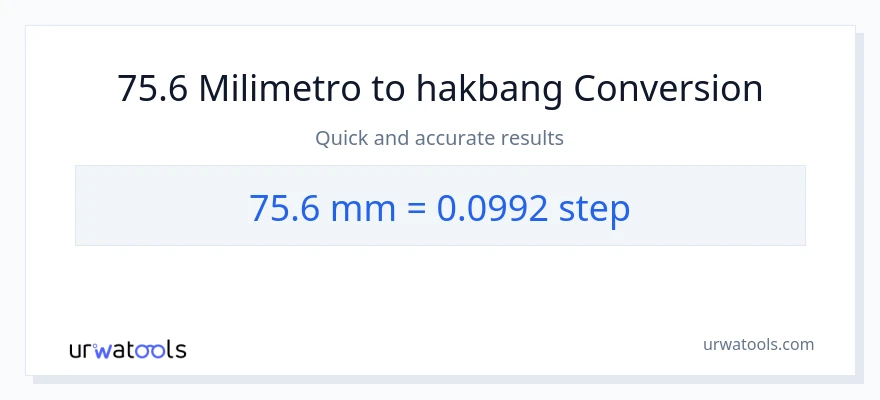 75.6 milimetro patungong mga hakbang na conversion
