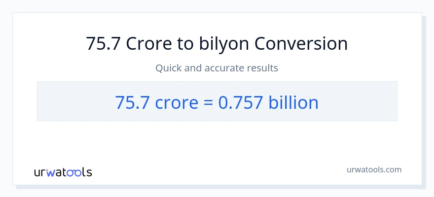 75.7 crores patungong bilyon-bilyon na conversion