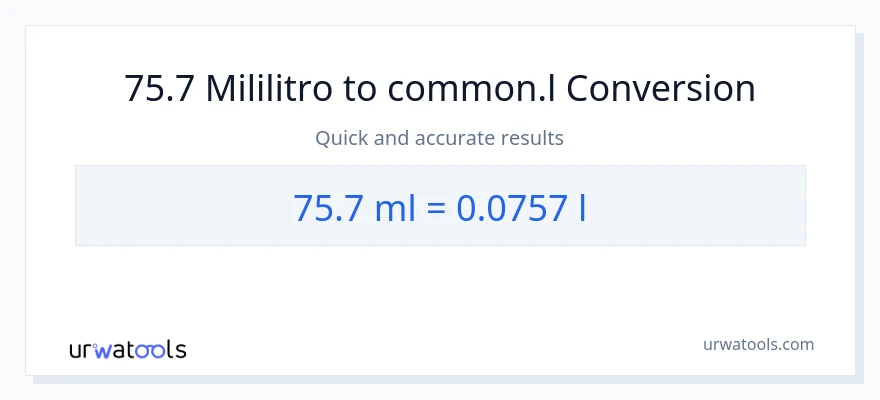 75.7 mga mililitro patungong Liters na conversion