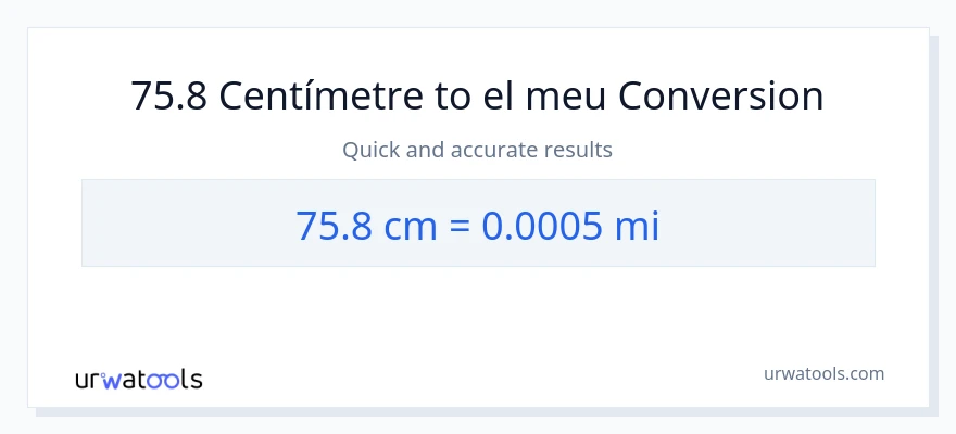 Conversió de 75.8 Centímetres a milles