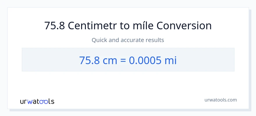 Konverze z Centimetry na míle: 75.8