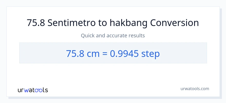 75.8 Mga Sentimetro patungong mga hakbang na conversion