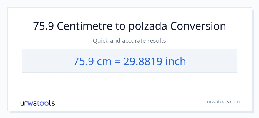 Conversió de 75.9 Centímetres a Polzades