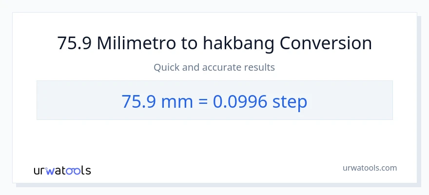 75.9 milimetro patungong mga hakbang na conversion