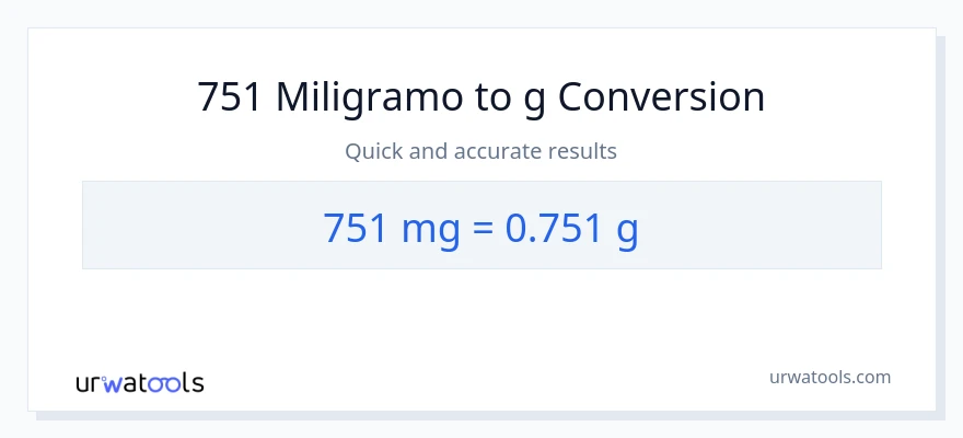 751 miligramo patungong Gramo na conversion