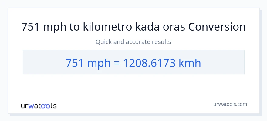 751 milya kada oras patungong kilometro kada oras na conversion