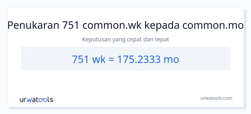 751 Weeks to Months conversion