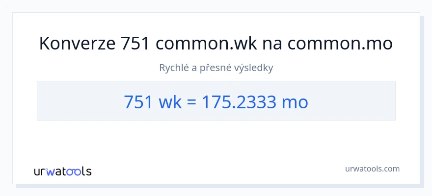 Konverze z týdny na měsíce: 751