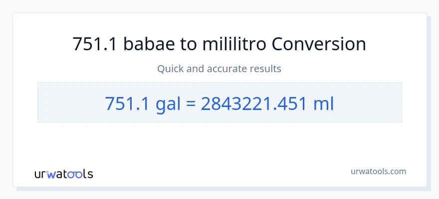 751.1 Mga galon patungong mga mililitro na conversion