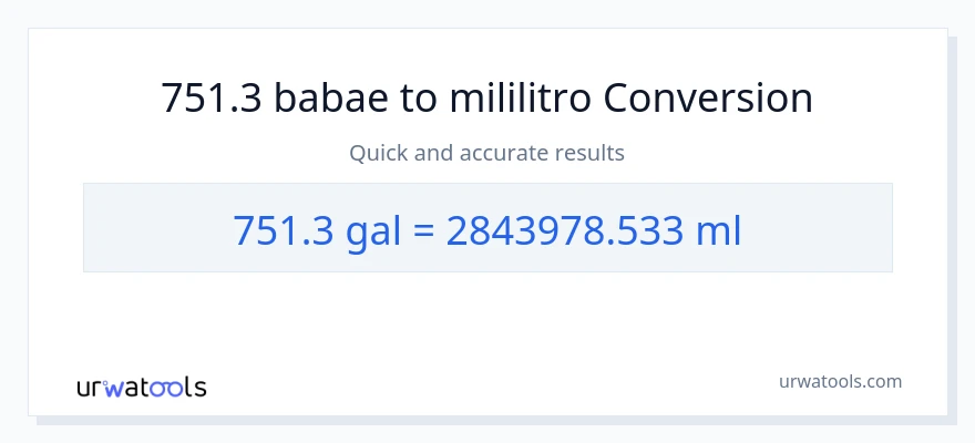 751.3 Mga galon patungong mga mililitro na conversion