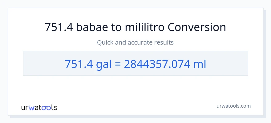 751.4 Mga galon patungong mga mililitro na conversion