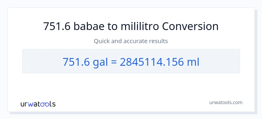 751.6 Mga galon patungong mga mililitro na conversion