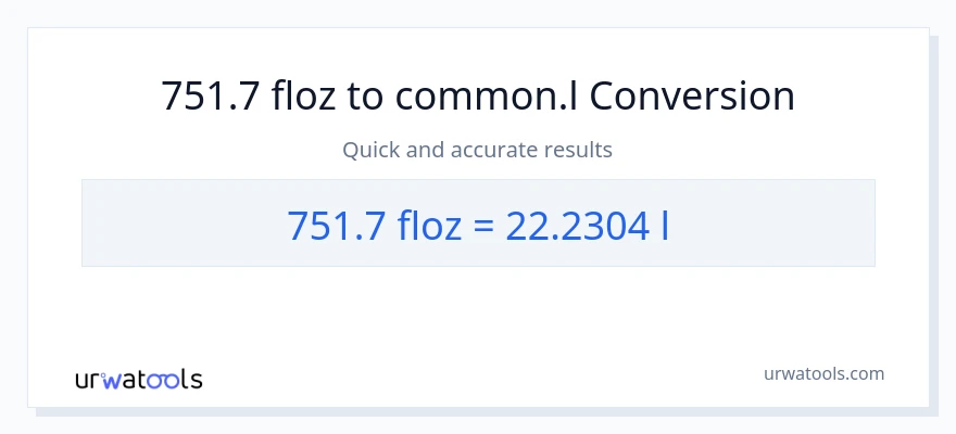 751.7 mga onsa ng likido patungong Liters na conversion