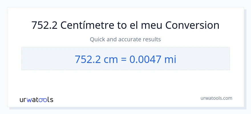 Conversió de 752.2 Centímetres a milles