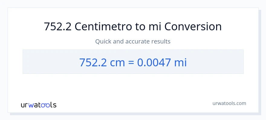 Conversione da 752.2 Centimetri a miglia