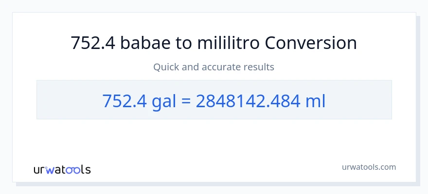 752.4 Mga galon patungong mga mililitro na conversion