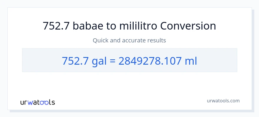 752.7 Mga galon patungong mga mililitro na conversion