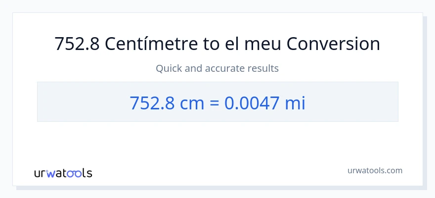 Conversió de 752.8 Centímetres a milles
