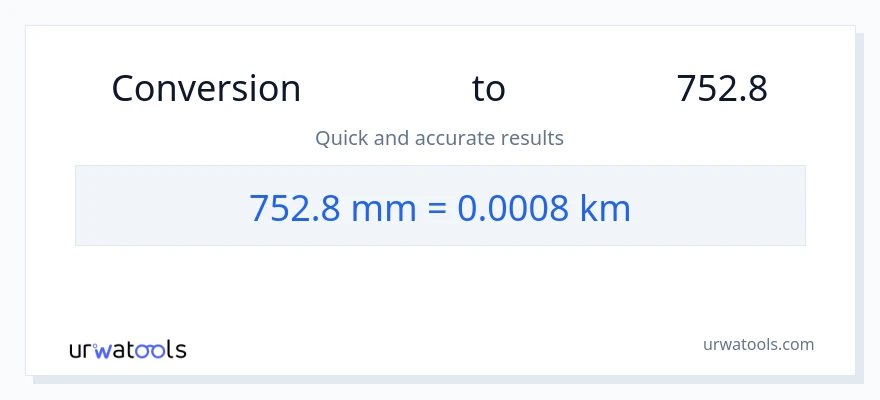 تبدیل 752.8 میلی‌متر به کیلومتر