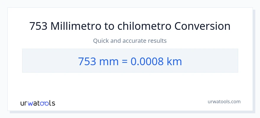 Conversione da 753 millimetri a chilometri