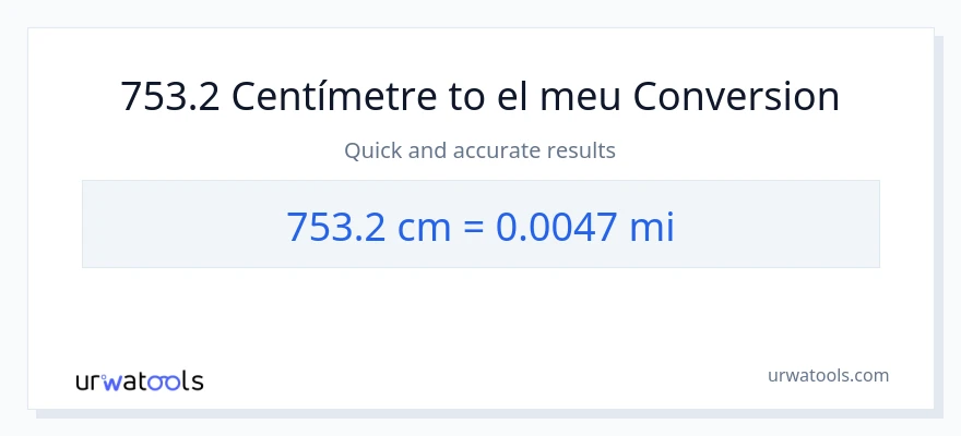 Conversió de 753.2 Centímetres a milles