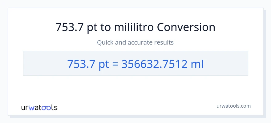 753.7 Pints patungong mga mililitro na conversion