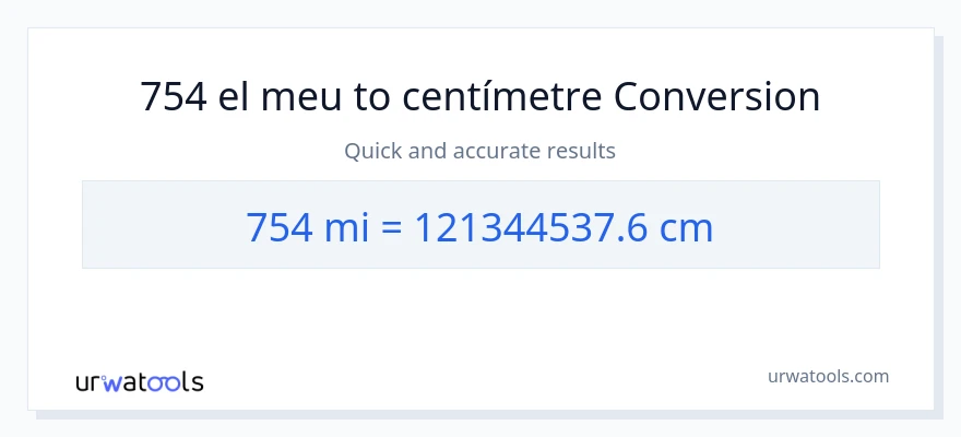 Conversió de 754 milles a Centímetres